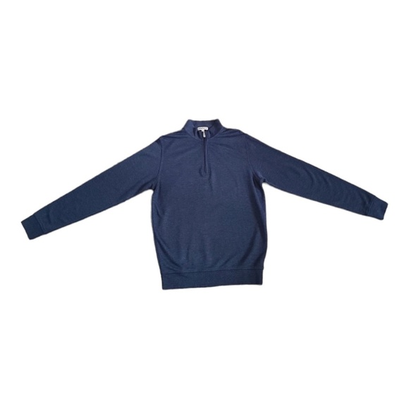 PETER Millar Navy Comfort Interlock Quarter Zip Pullover Sweater Size S - Picture 5 of 6